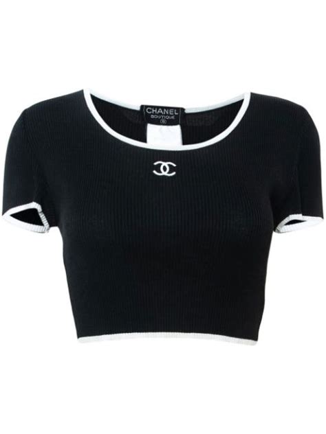 chanel one shoulder top|pre owned chanel tops.